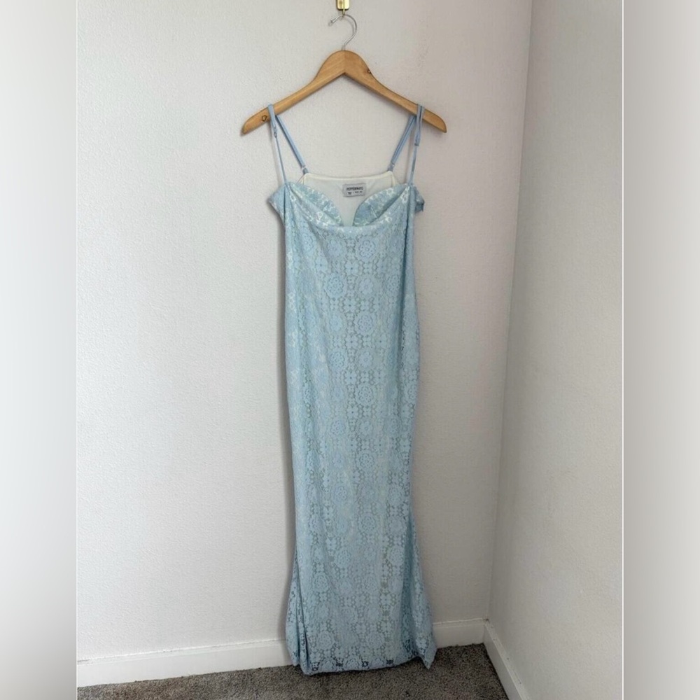 Peppermayo baby blue lace maxi dress - Picture 3 of 4